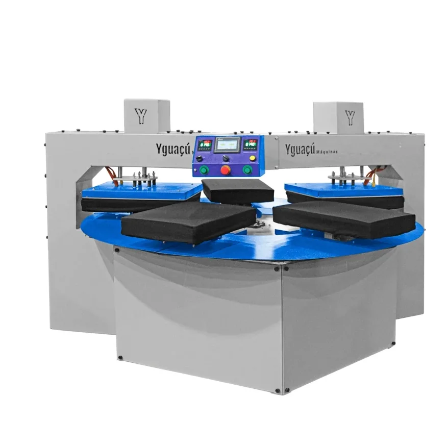 Prensa Térmica Pneumática Automática Carrossel DTF com 5 Berços - Imagem 2