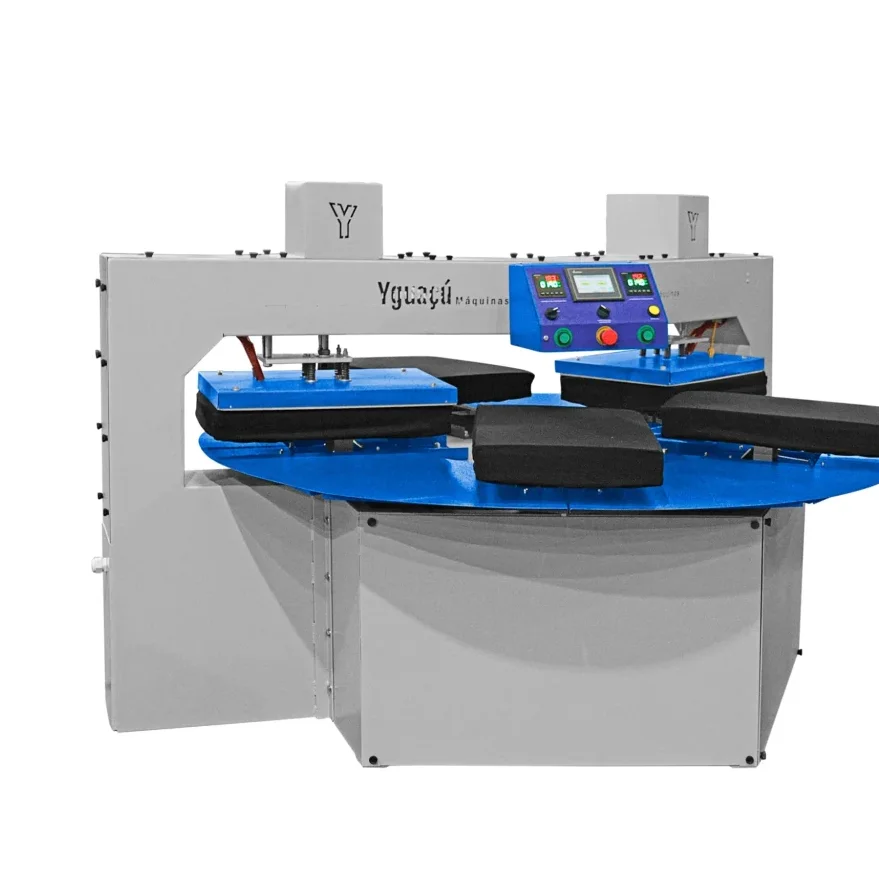 Prensa Térmica Pneumática Automática Carrossel DTF com 5 Berços - Imagem 1